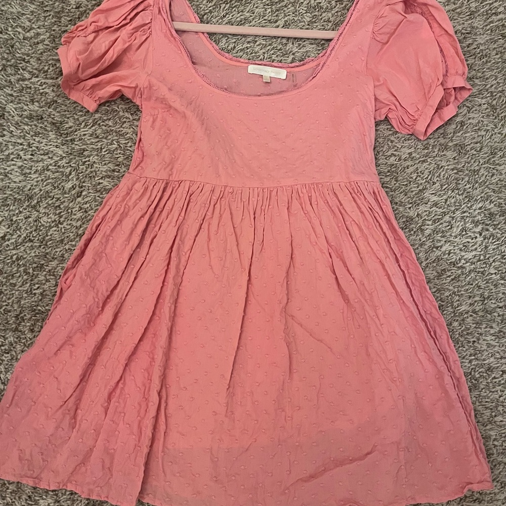 LoveShackFancy Pink Lace-Trimmed Dress